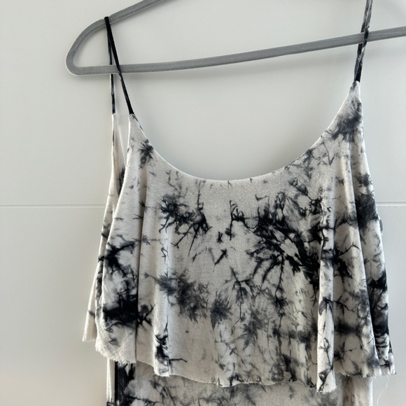 Primi tie dye gray, navy, white bodycon flowy top maxi dress casual beach pool M - Picture 8 of 11